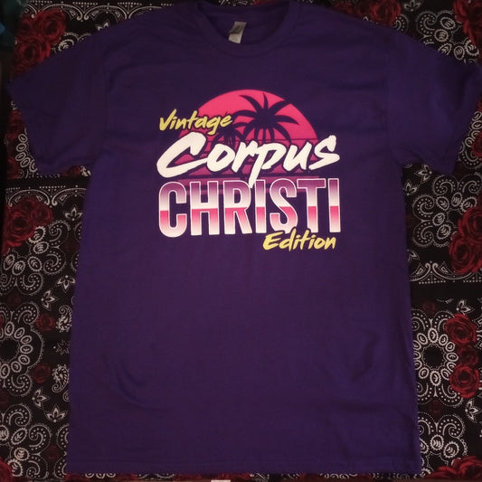 Corpus Christi Purple Retro Tee