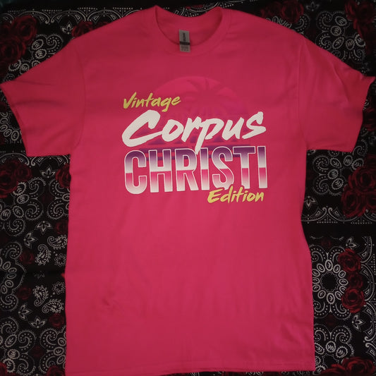 Corpus Christi Pink Retro Tee